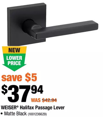 Home Depot Weiser halifax passage lever offer