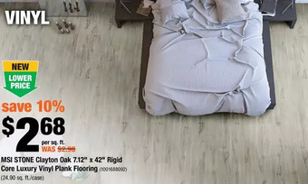 Home Depot Msi stone clayton oak 7.12" x 42" rigid core luxury vinyl plank flooring offer