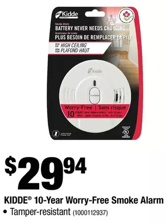 Home Depot Kidde 10-year worry-free smoke alarm offer