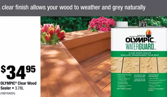 Home Depot Olympic clear wood sealer offer