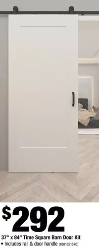 Home Depot 37" x 84" time square barn door kit offer