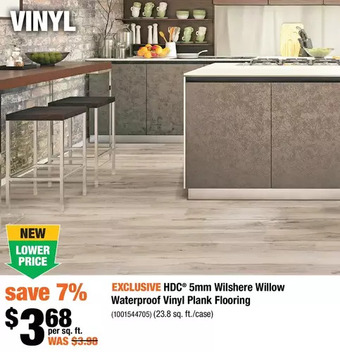 Home Depot Hdc 5mm wilshere willow waterproof vinyl plank flooring offer
