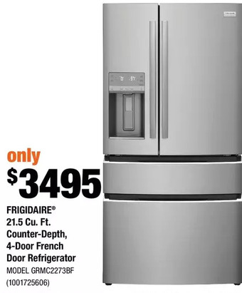 Home Depot Frigidaire 21.5 cu. ft. counter-depth, 4-door french door refrigerator offer