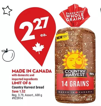 Giant Tiger Country harvest bread offer