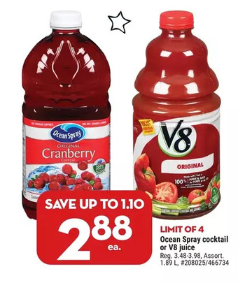 Giant Tiger Ocean spray cocktail offer