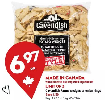 Giant Tiger Cavendish farms wedges or onion rings offer