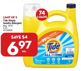 Giant Tiger Tide simply laundry detergent offer