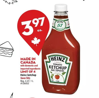 Giant Tiger Heinz ketchup offer