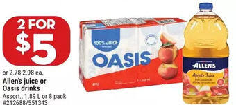 Giant Tiger Allen's juice offer