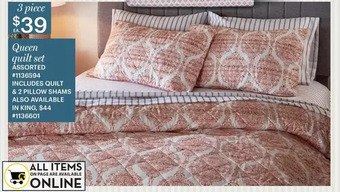 Giant Tiger Queen quilt set offer