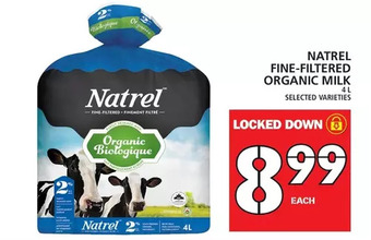 Food Basics Natrel fine-filtered organic milk offer