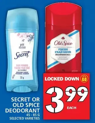 Food Basics Secret or old spice deodorant offer