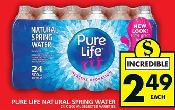 Food Basics Pure life natural spring water offer