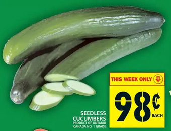 Food Basics Seedless cucumbers offer