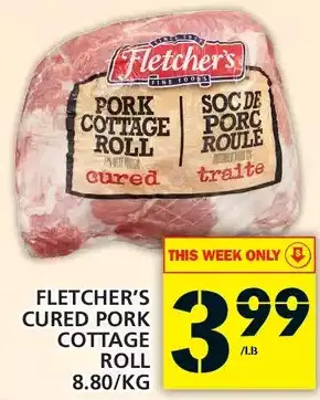 Food Basics Fletcher's cured pork cottage roll offer