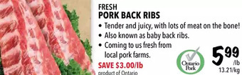 Farm Boy Fresh pork back ribs offer