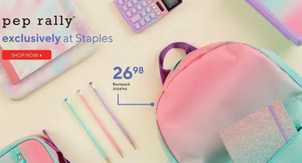 Staples Pep rally backpack offer