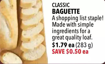 Farm Boy Classic baguette offer