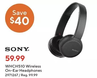 Staples Sony whch510 wireless on-ear headphones offer