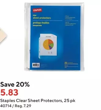 Staples Staples clear sheet protectors offer