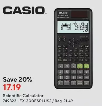 Staples Casio scientific calculator offer