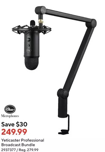 Staples Blue microphones yeticaster professional broadcast bundle offer