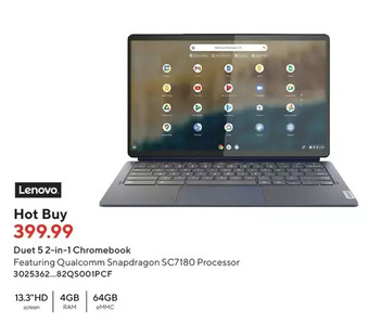 Staples Lenovo duet 5 2-in-1 chromebook offer