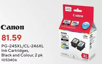 Staples Canon pg-245xl/cl-246xl ink cartridges, black and colour offer