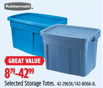 Canadian Tire Rubbermaid storage totes offer