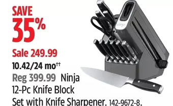 Canadian Tire Ninja 12-pc knife block set with knife sharpener offer