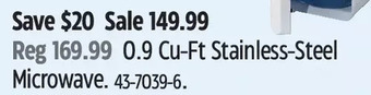Canadian Tire 0.9 cu-ft stainless-steel microwave offer