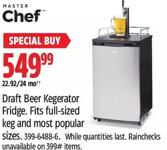 Canadian Tire Master chef draft beer kegerator fridge offer