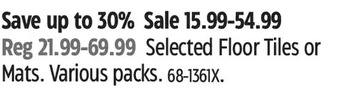 Canadian Tire Floor tiles or mats offer