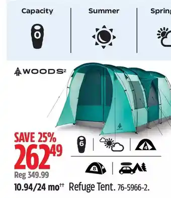 Canadian Tire Woods refuge tent offer