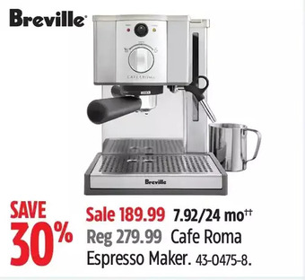 Canadian Tire Breville cafe roma espresso maker offer