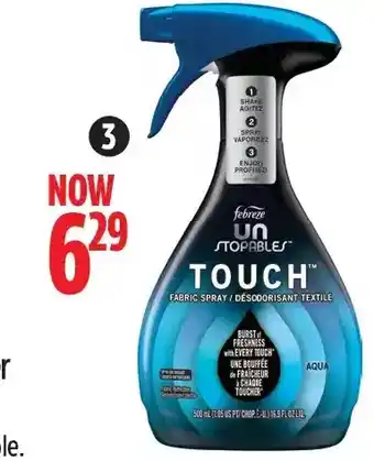 Canadian Tire Unstopables touch fabric spray offer