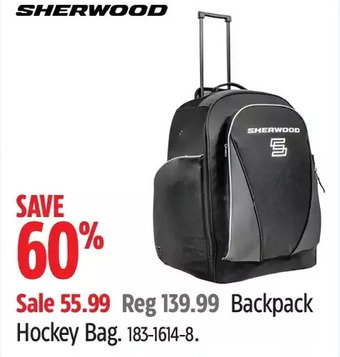 Canadian Tire Sherwood backpack hockey bag offer