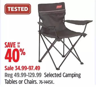 Canadian Tire Coleman camping tables or chairs offer