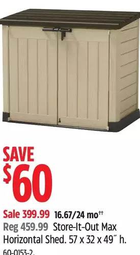Canadian Tire Store-it-out max horizontal shed offer