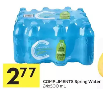 Foodland Compliments spring water offer