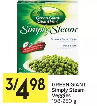 Foodland Green giant simply steam veggies offer