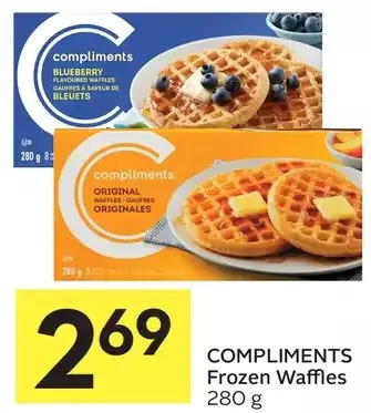 Foodland Compliments frozen waffles offer