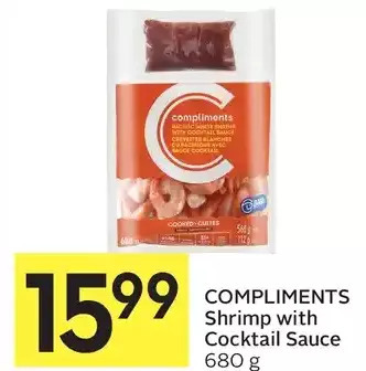 Foodland Compliments shrimp with cocktail sauce offer