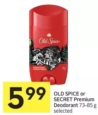 Foodland Old spice or secret premium deodorant offer
