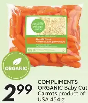Sobeys Compliments organic baby cut carrots offer