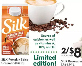 Sobeys Silk pumpkin spice creamer offer