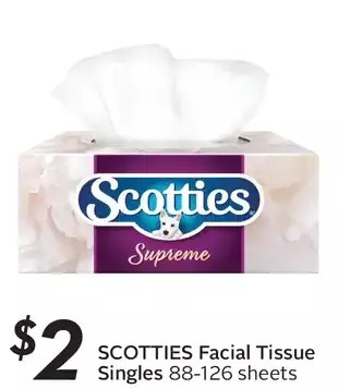 Sobeys Scotties facial tissue singles offer