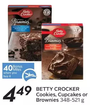 Sobeys Betty crocker cookies, cupcakes or brownies offer