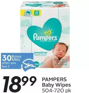 Sobeys Pampers baby wipes offer