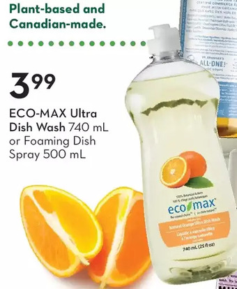 Sobeys Eco-max ultra dish wash or foaming dish spray offer
